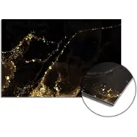 KitchenArt - Black Marble Gold Spatscherm - 100x65 cm - Spatscherm Achterwand Keuken - Spatwand Keuken