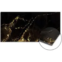 KitchenArt - Black Marble Gold Spatscherm - 120x60 cm - Spatscherm Achterwand Keuken - Spatwand Keuken