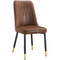 STILVORA Eetkamerstoelen Set Van 2 - Ergonomische Stoelen Met Rugleuning - Voor Eetkamer En Keuken - Stof;Metaal - Bruin;Zwart