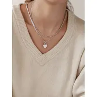Hey Happiness Ketting 'Herz Duo' zilver