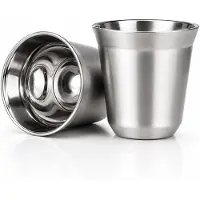 BOTC Espressokopje - Dubbelwandig 304 Roestvrijstalen Demitassekopje - 80 ml - Klein Kopje - Zilver - 1 stuk