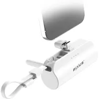 Rixus RXPB98W Mini Click-On Powerbank USB-C 5000mAh White