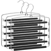 Songmics Antislip metalen meerdere hangers, Zwart