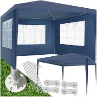 TecTake Partytent - Paviljoen - Opvouwbaar - Met Zijwanden - Waterdicht - 300 x 300 cm – Blauw