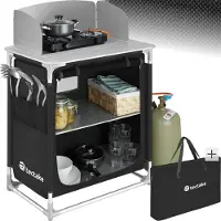 TecTake - campingkeuken 76x53,5x107cm zwart - 403346