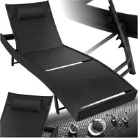 TecTake Wicker ligbed Moana zwart