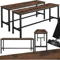 TecTake - 2 Zitbanken Fairfield industrieel donkerbruin - 404547