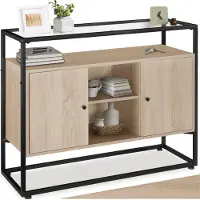 TecTake - Wandkast Oldham - 100x38x80,5cm - industrieel lichtbruin - bijzettafel - 404685