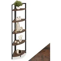 TecTake - Hoekkast Castlebar 30x30x150cm - donkerbruin - 404771
