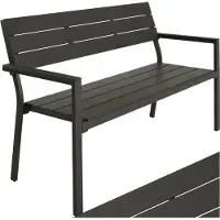 TecTake - Tuinbank - 2-zitsbank met aluminium frame en Hi-Impact latten - Geschikt voor terras, park, balkon, tuinmeubelen en huis - Duurzaam, weerbestendig, eenvoudig te monteren - Max. 250kg -