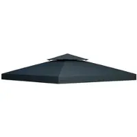 MODFU - Reserve Dak Voor Tuinpaviljoen - Dubbel Dak - Waterafstotend - Polyester - Grijs - 3 x 3 m