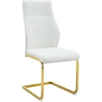 STILVORA Eetkamerstoel, set van 2, met hoge rugleuning en zitkussen. Eetstoel met ruitpatroon en metalen frame. Keukenstoel met antislip voet. Stoelset, 2 stuks