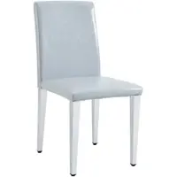OKWISH Eetkamerstoel 90 Cm - Set Van 2 Met Ergonomische Rugleuning En Onderhoudsvriendelijk Zitvlak - Voor Eetkamer En Woonkamer - Pu Leer En Metaal - Lichtgrijs