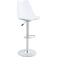 STILVORA Barkruk 60 Tot 80 Cm - Set Van 2 - In Hoogte Verstelbaar En 360 Graden Draaibaar - Voor Keuken En Bistro - Metaal Kunststof - Zilver Transparant