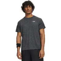 Under Armour Tech Textured Trainingsshirt Donkergrijs Zwart Wit