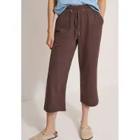 Cecil Dames 3/4-broek met Wide Leg pijpen van mousseline - Bruin - L