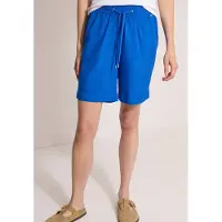 Cecil Dames Shorts met High Waist en Wide Leg pijpen in een Loose Fit pasvorm - Blauw - XXL