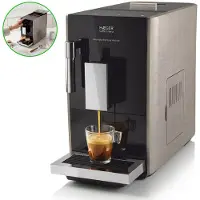 Haeger Caffè Crema Volautomatische Espressomachine - 2 Soorten Koffie & Heet water - Melkopschuimer voor Cappuccino - Koffiemachine met bonen - Zwart