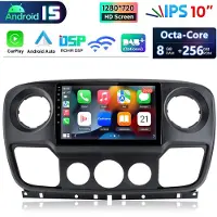 Hexinex Octa-Core autoradio Geschikt voor Renault MasterIII Opel Movano NV400 - Draadloos CarPlay, Android Auto, multimediaspeler, 8GB+256GB
