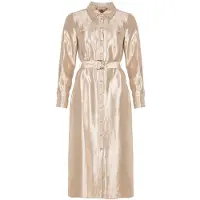 Freebird Dames Jurken Wv-shiny-twill-vis-26-1 - Goud - Maat S
