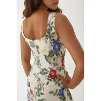 Hiccups for Kids Linnengevoel Allower Bloemenprint Maxi Jurk met Achter Elastische Detail