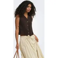 ONLY Gilet 'ONLTIZANA' donkerbruin
