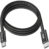 Forcell , Platte USB-C Oplaadkabel van Gevlochten Nylon Power Delivery F-Energy 60W 1.2m, Zwart
