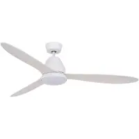 Beacon Lighting Plafondventilator met licht Whitehaven wit stil Whitehaven, dimbaar, wit / opaal, Woon-/ Eetkamer, Kunststof, Modern