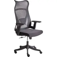 Beliani BARD - Bureaustoel - Zwart - Stof