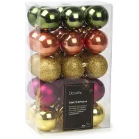 Décoris Kerstballen set | | Ø 6 cm | 30 stuks (5-kleurig)