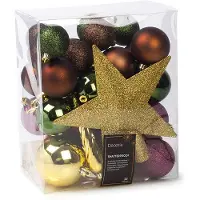 Décoris Kerstballen set | | 33 stuks (Met piek, IJspegels, 5-kleurig)