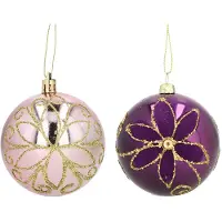 Décoris Kerstbal | (Paars/Roze)