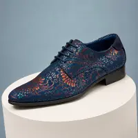 Lureaux Blue Desert Lotus - - Nette Kleurrijke Schoenen Met - Of Zonder - Print - Heren