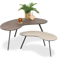 De Bommel Meubelen Salontafel (set van 2) Rein - Oxidised/Stone Beige (OP=OP)