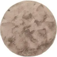 Tapis.fr Vachtkleed Fluffy beige 200 cm rond