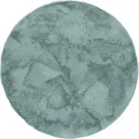 Tapis.fr Vachtkleed Fluffy turquoise 200 cm rond