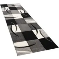 Tapis.fr Modern tapijt Diamora zwart-wit 80x300 cm