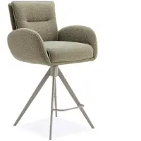 Bommel Wonen Barstoel Skye - armleuningen - draaibaar - stof Lodge Thyme - pocketvering - poot beige