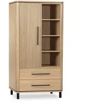 De Bommel Meubelen Wandkast Shuffle – 89 cm – Lamulux Blond Oak – 1 deur, 2 laden, 4 open vakken