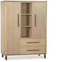 De Bommel Meubelen Wandkast Shuffle – 118 cm – Lamulux Blond Oak – 2 deuren, 2 laden, 3 open vakken