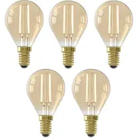 Calex Led lamp E14 | Kogel | (3.5W, 250lm, 2100K, Dimbaar, 5 stuks)