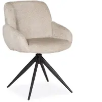 Bommel Wonen Armstoel Perez - draaibaar - velvet Movie Naturel - poot zwart