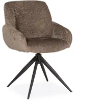 Bommel Wonen Armstoel Perez - draaibaar - velvet Movie Taupe - poot zwart