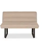 Bommel Wonen Eetkamerbank Paris - 120 cm - stof Barrel Zand - pocketvering - poot zwart