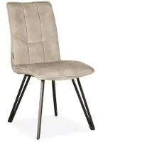 Bommel Wonen Eetkamerstoel Fancy - velvet Adore Zand - blokstiksels - poot zwart