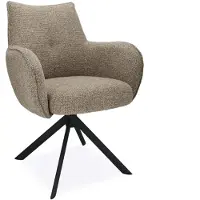De Bommel Meubelen Armstoel Florian – draaibaar – stof Taurus Desert – poot zwart