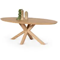 Bommel Wonen Eettafel Fast - ovaal 220x110 cm - Eiken Nature White - poot star oak