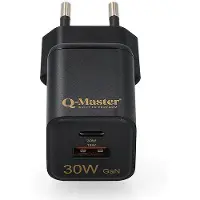 Q-Master GaN Mini snellader | | 30W (USB A + USB C, Zwart)