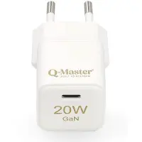 Q-Master GaN Mini snellader | | 20W (USB C, Wit)