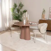 Livin24 Eettafel Orion ø 120 cm mocha mousse